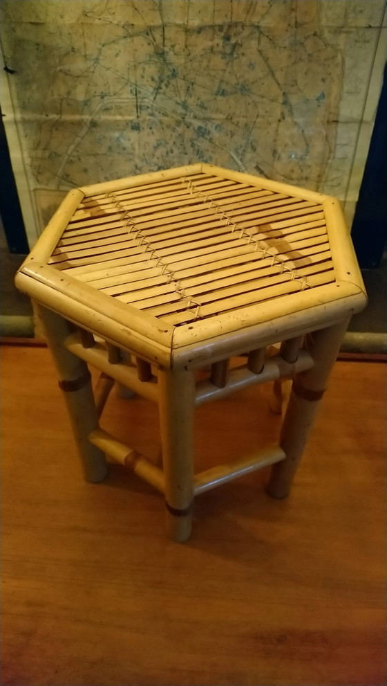 Beistelltisch, Hocker, Bambus-Pflanzenständer – Beistelltische, Bamboo, Vintage (photo 2 of 13)
