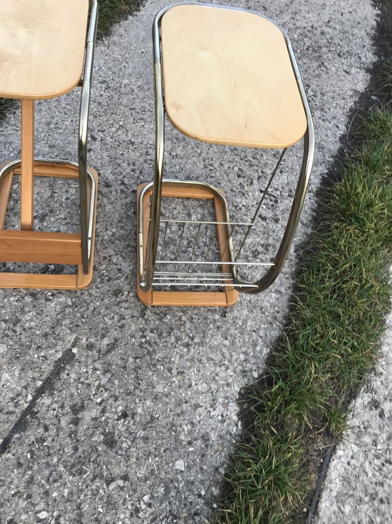 Mid-Century Italian Side Tables with Magazine Rack, 1950s Set of 2, Mid Century Modern (photo 12 of 13)
