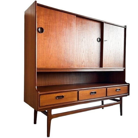 Image 1 of Mid-century Van Teeffelen Wébé Deens design highboard kast teak Van Teeffelen Wébé 1960's