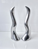 2 x IKEA Anna Everlund / Efverlund candlesticks, zigzag pattern, 1980s