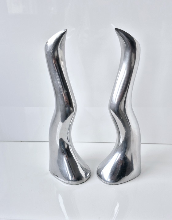 Image 1 of 2 candelabros IKEA Anna Everlund / Efverlund, patrón en zigzag, años 80