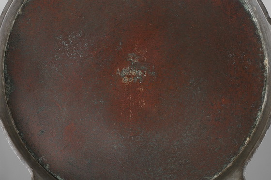 Image 1 of Art Nouveau Stamped Tin Wine or Champagne Cooler, Belgium, 1906