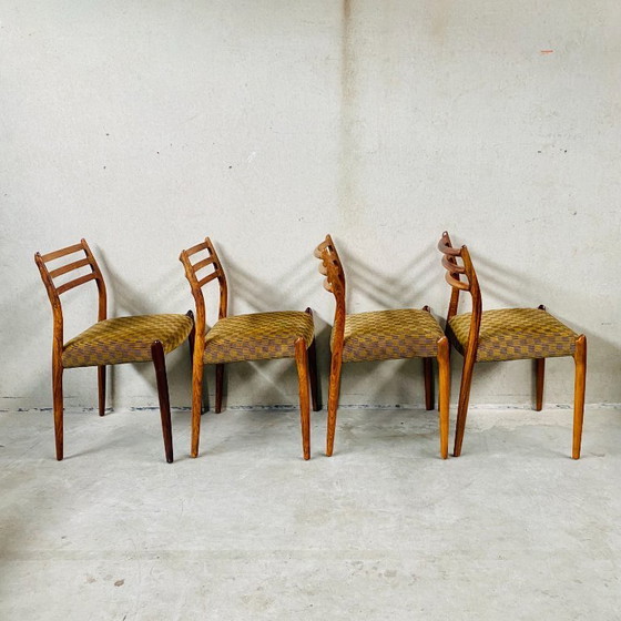 Image 1 of Sedie da pranzo Niels O. Møller Palissander modello 78 di J.L. Møller Möbelfabrik, Danimarca 1962