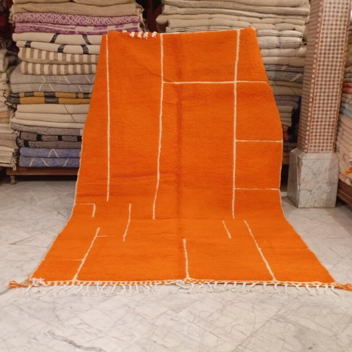 Handmade orange rug, 200cm x 300cm