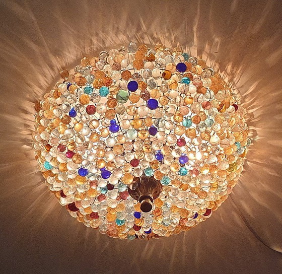 Image 1 of Grande lampe de plafond en verre de Murano en forme de grappe de raisin (37 cm).