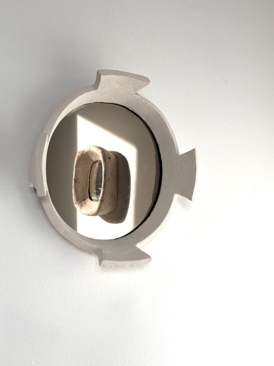 Image 1 of Miroir en céramique contemporain français, « Quadrifoglio » de Renzo Maar
