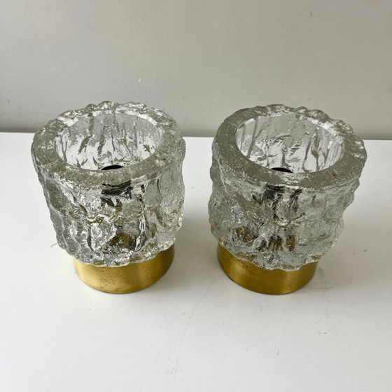 Image 1 of Set (2) tafellampen Peill & Putzler - ijsglas