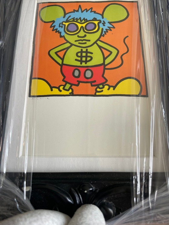 Image 1 of Keith Haring (1958-1990), Courtnesy George Mulder, Nueva York, conjunto de 4 postales litografías offset, impresas en 