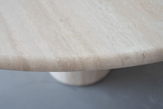 Angelo Mangiarotti M1 Dining Table Travertine Marble 130cm (photo 6 of 15)