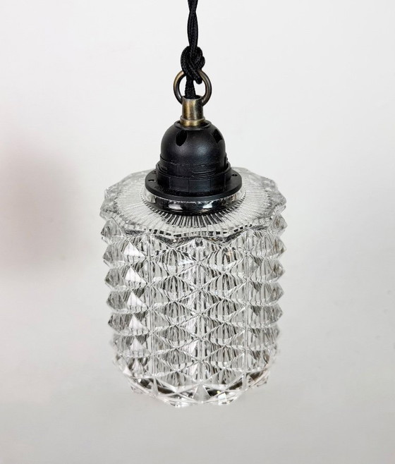 Image 1 of Vintage Cut Glass Ceiling Light, 1970s