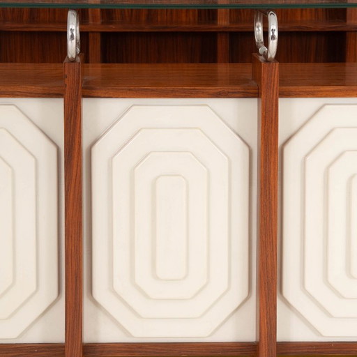 Rare meuble bar italien avec tabourets