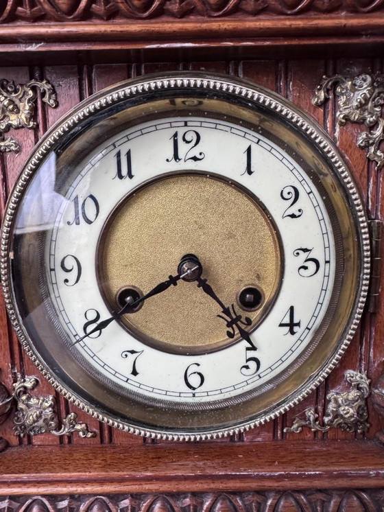 Image 1 of Antiguo reloj de mesa Junghans de ca. 1900, mecanismo mecánico de sonería de 9 días.