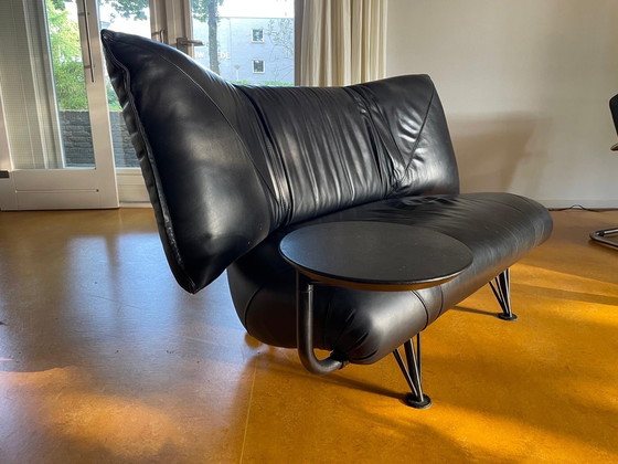 Image 1 of Leolux Bank dunkelblau Leder