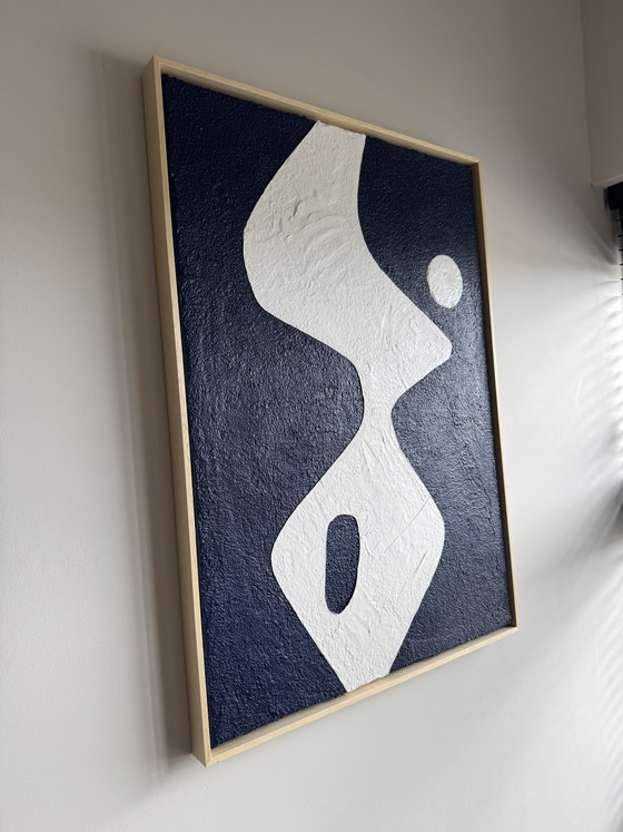 Silhouette di mezzanotte (50x70 cm) astratta blu e bianca – Arte, Wood, Canvas (photo 2 of 10)