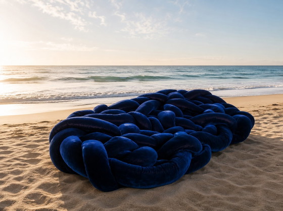 Nieuwe Edra BOA 020 In Diepblauw Velours 100M Tubelar BOA Snake – Daybeds, Velvet, Textile (photo 6 of 9)