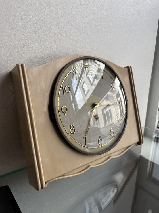 Horloge murale Kienzle vintage – Allemagne, années 1950/60 – Pendules, Wood, Metal (photo 2 of 5)