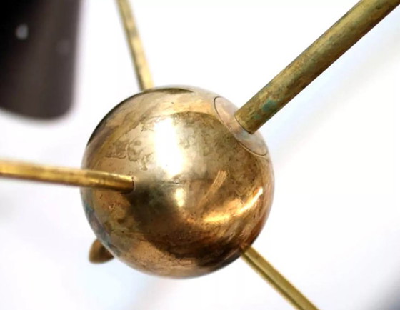 Image 1 of Lampadario a tromba in ottone italiano