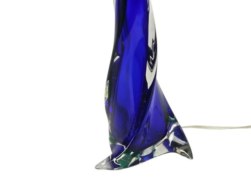 Christalleries de Val St Lambert - Belgium - crystal - transparent - cobalt blue - 1970s
