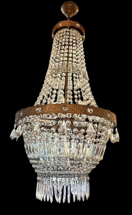 Image 1 of Antique crystal chandelier