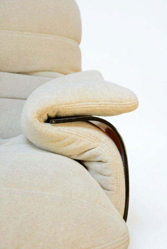 Ligne Roset Marsala 2-zitsbank van Michel Ducaroy — Vintage Frans Design, Lichtbeige Bouclé Jaren 70 (photo 5 of 7)