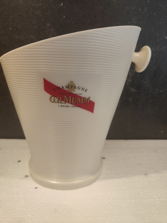 Image 1 of Refroidisseur à champagne français GH Mumm, seau à glace GH Mumm, refroidisseur de bouteille Mumm