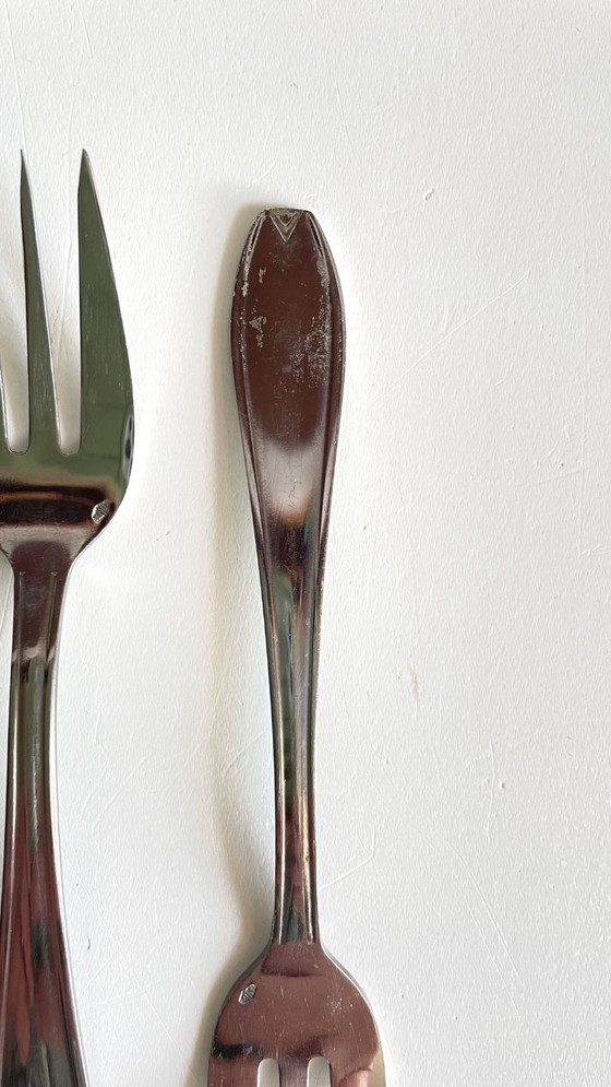 Image 1 of 12 Fourchettes à DESSERT Inox Vintage