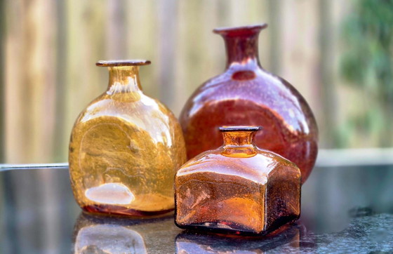 Image 1 of Iconic Mid-Century Polish Glass: "Antico" Bottle by Z. Horbowy (10x10 cm)