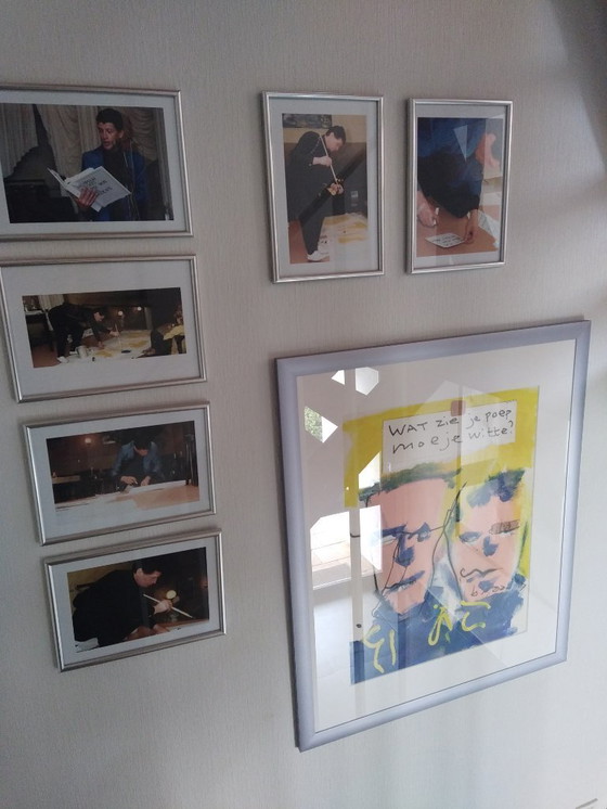 Image 1 of Herman Brood painting with photos of the making of