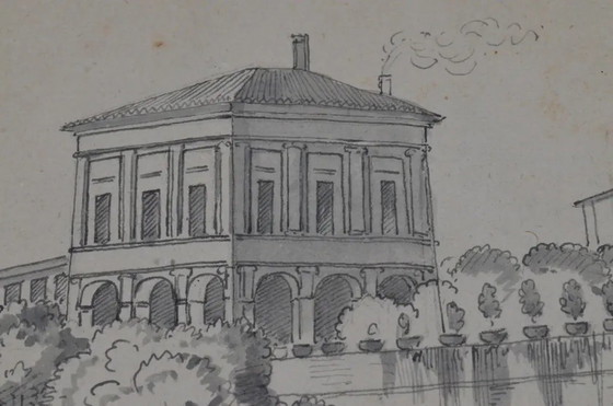 Frühes 19. Jahrhundert Constant Bourgeois Du Castelet (1767–1841) Paar Tuschezeichnungen — Ansichten von (photo 5 of 17)