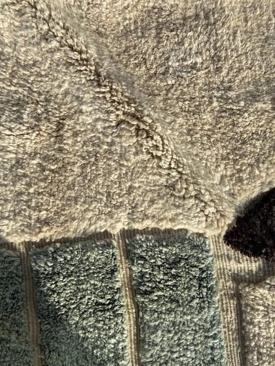Image 1 of Moroccan Modern Rug 200x300 cm – Handmade Wool Berber Rug – White Textured Geometric Design – Modern Minimal Area Rug