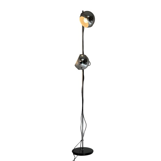 Image 1 of Gepo - Space Age Design / MCM Floor Lamp with Two Shades - Chrome Shades