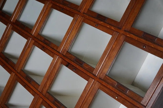 Image 1 of Antique large Dutch oak haberdashery cabinet with hinged doors, 1920s/30s