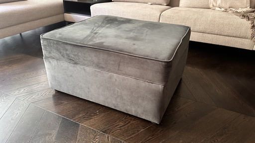 Poef Grijze Velvet Slaaphocker