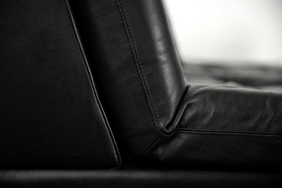 Image 1 of Vintage Mid-Century German Modern Minimalist Leather & Chrome Modular Sofa from Klöber, 1980s, Set of 4