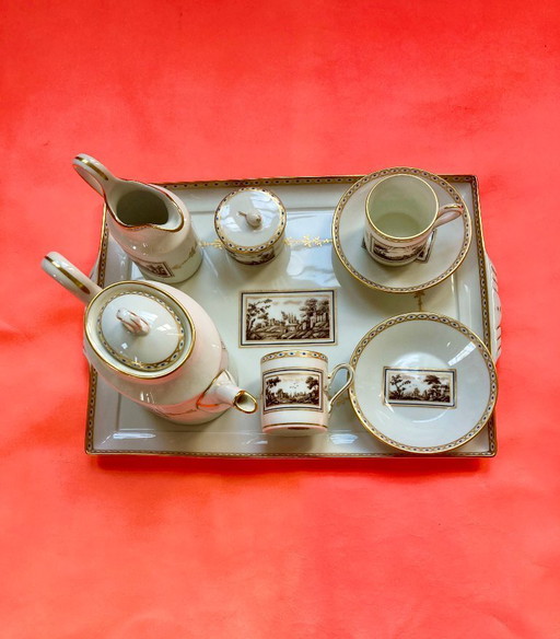 Service à thé complet en porcelaine d'Indonésie