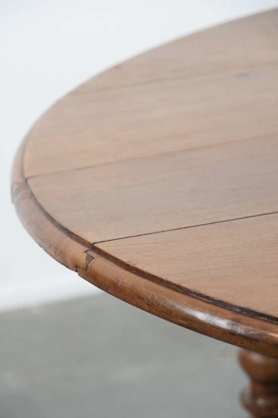 Image 1 of Antico tavolo da pranzo inglese con orecchie pendenti in noce