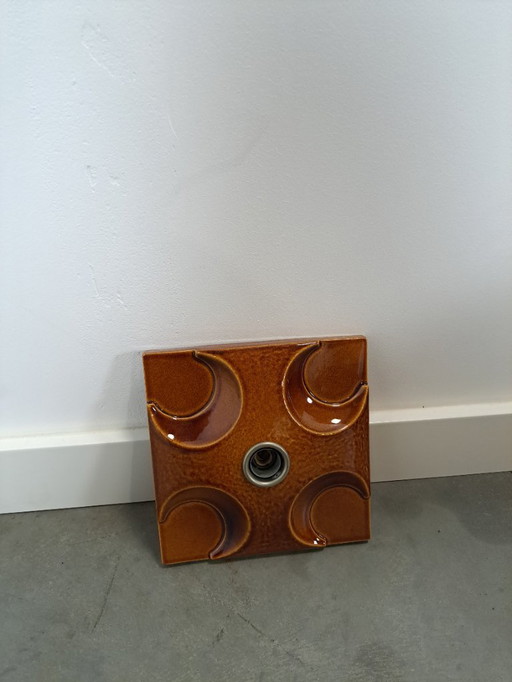 Brown Space Age ceramic wall lamp, no. 2