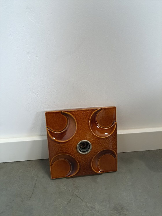 Image 1 of Brown Space Age ceramic wall lamp, no. 2