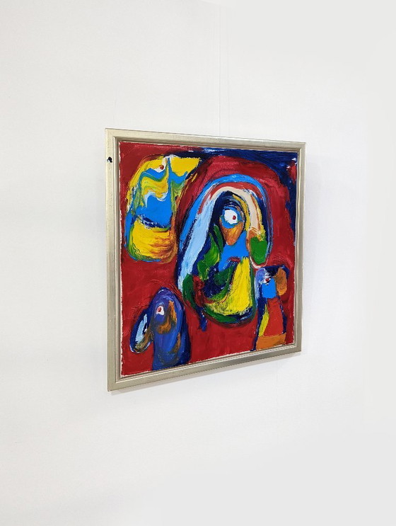 Image 1 of Finn Pedersen, dipinto a olio su tela, espressionista astratto, anni '90