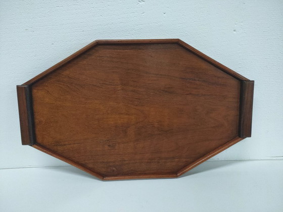 Image 1 of Vassoio da portata in legno vintage anni '60 (ottagonale/rettangolare)