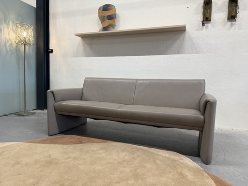 Leolux Boa Vista 3-Sitzer-Sofa, graues Leder