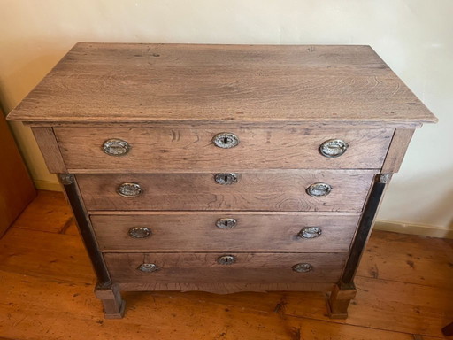 19th century Chest of Drawers Commode Empire Dutch oak