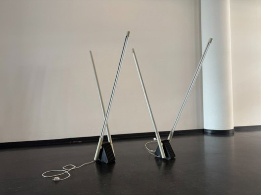 2x Lampade Sistema Flu Rodolfo Bonetto Luci Italia – vloerlampen, Plastic, Metal (photo 2 of 10)