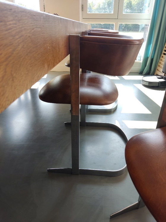 6 sedie da tavolo in pelle – Sedie da pranzo, Leather, Metal (photo 6 of 12)