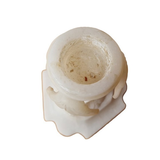 Image 1 of Antique alabaster tea light holder on base
