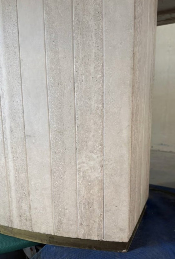 Vintage Travertine Dining Table Willy Rizzo – Stone (photo 5 of 6)