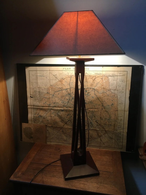 Lampada in mogano con base scolpita. – Lampade da tavolo, Vintage (photo 2 of 9)