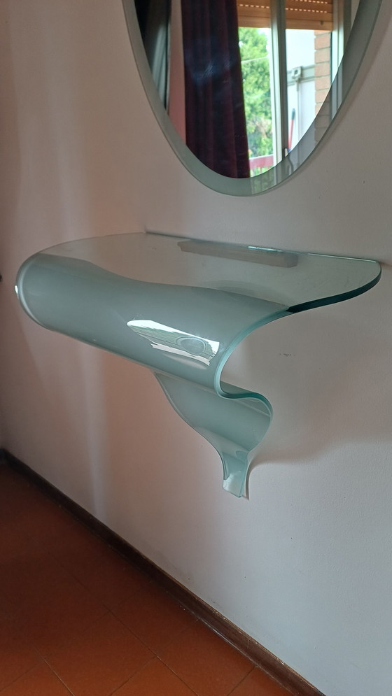 Image 1 of 🤩KONSOLE ➕️ KRISTALLSPIEGEL IM 80ER-JAHRE-SCHNITT