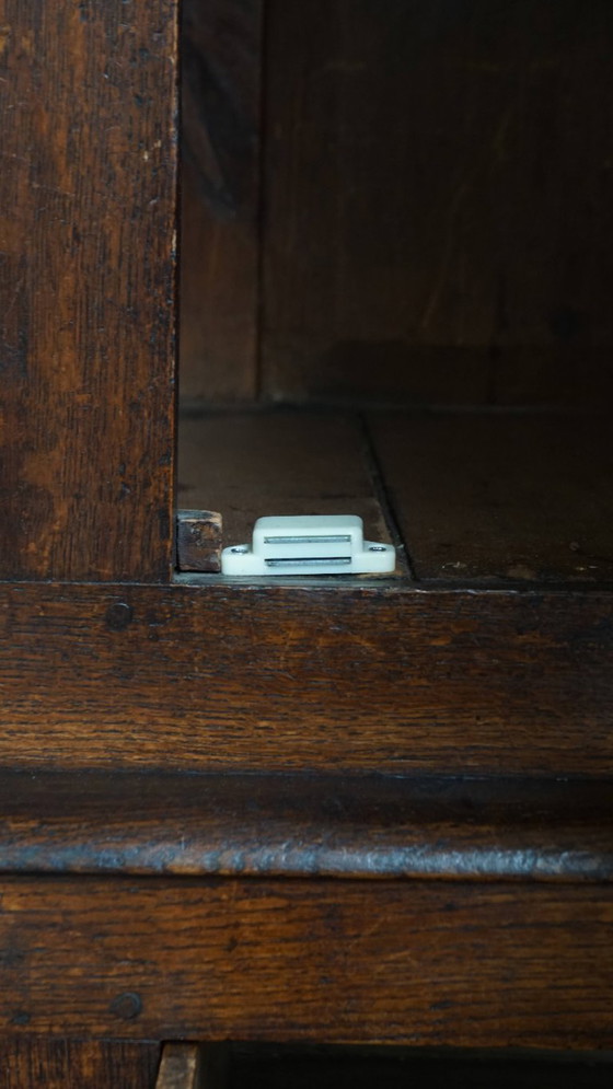 Image 1 of Antique English oak food cupboard/ cabinet from late 18th/ early 19th century