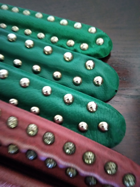 12 Kleerhangers, vintage, jaren '50/'60, skai en studs – Kapstokken, Metal (photo 6 of 8)